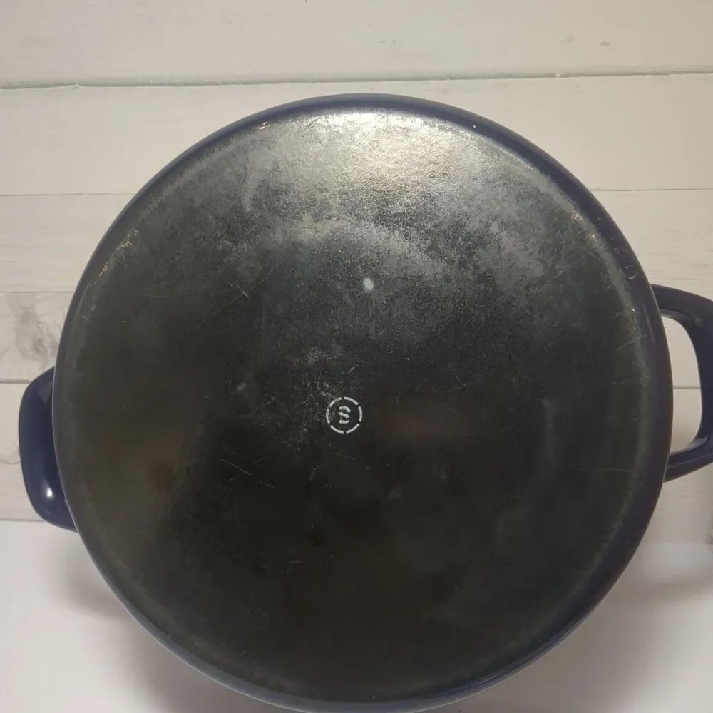 Vintage Chantal Cobalt Blue 5 Qt Dutch Oven Enamel On Steel 
